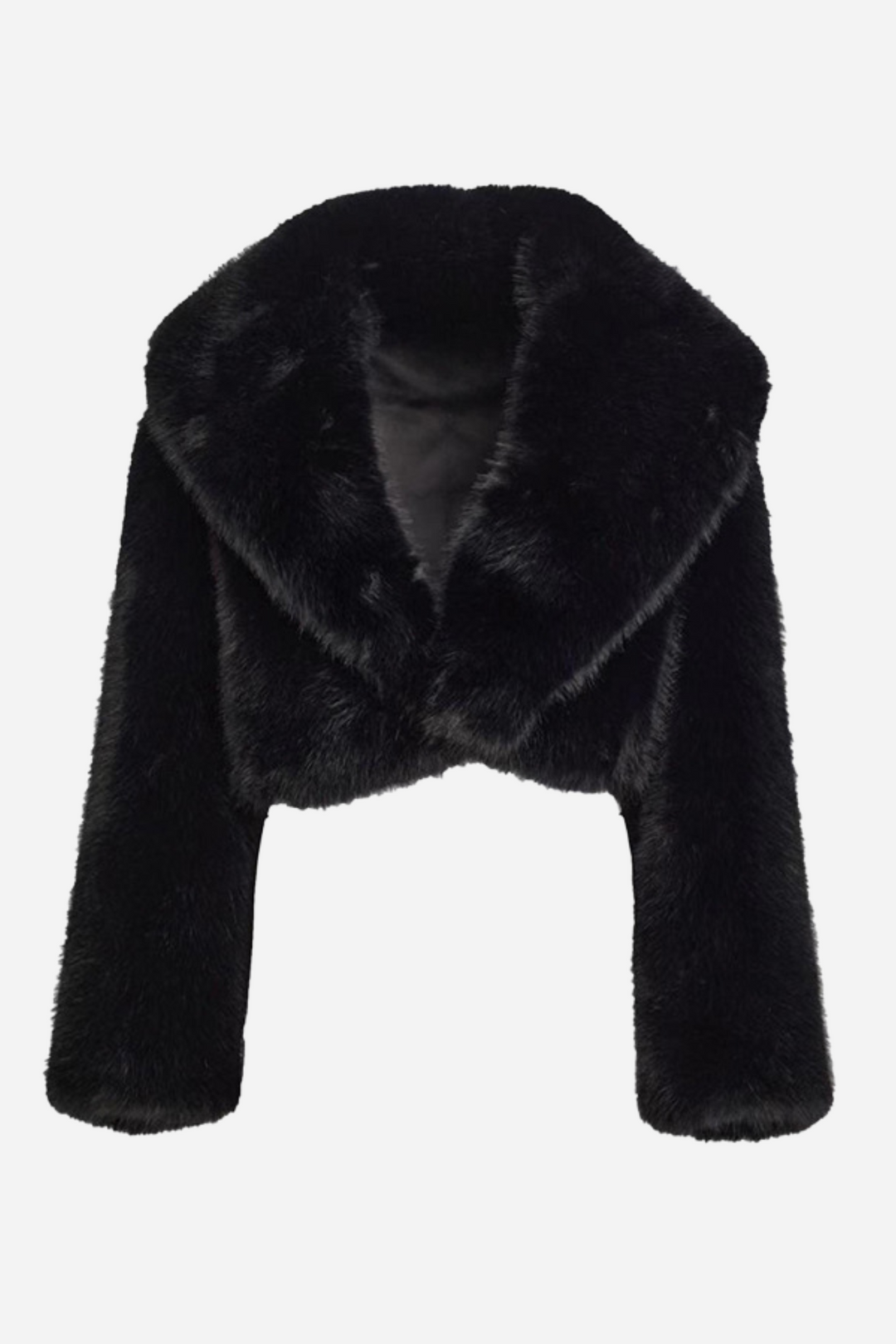 Drune | Gekürzte Schal-Kragen Kunstpelzjacke