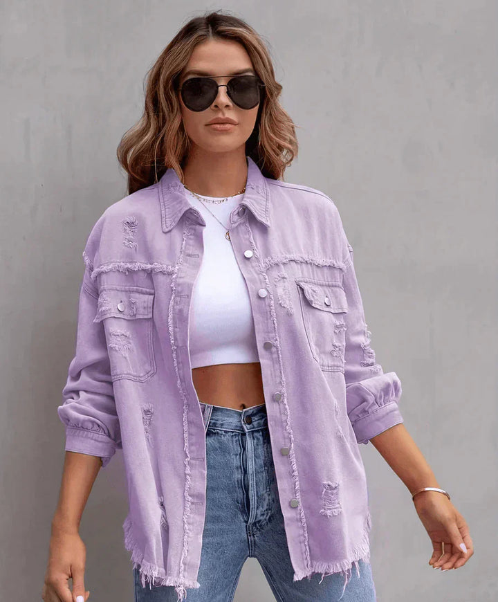 Drune - Trendy Frühlingsjacke Aus Entworfenem Denim