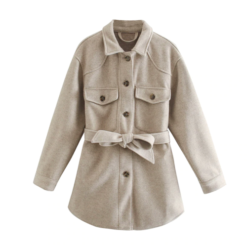 Drune | Damen Mid-Length Wollmantel - Stilvoller und Eleganter Übermantel