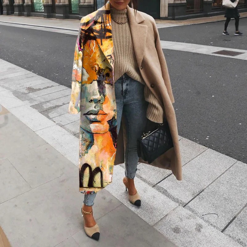 Drune | Trenchcoat Damen Lang Übergröße Jacke
