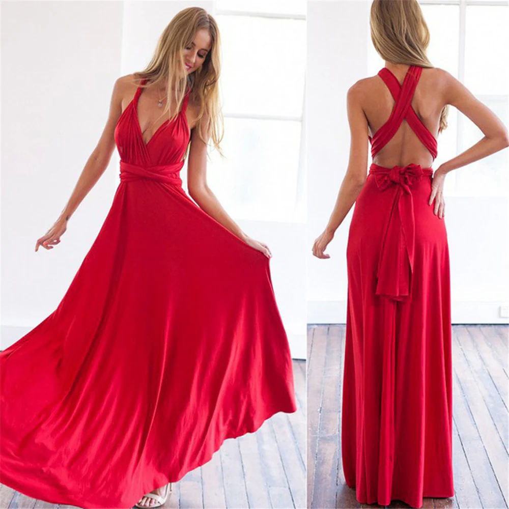 Drune | Damen Elegante Wickelkleid Abendkleid