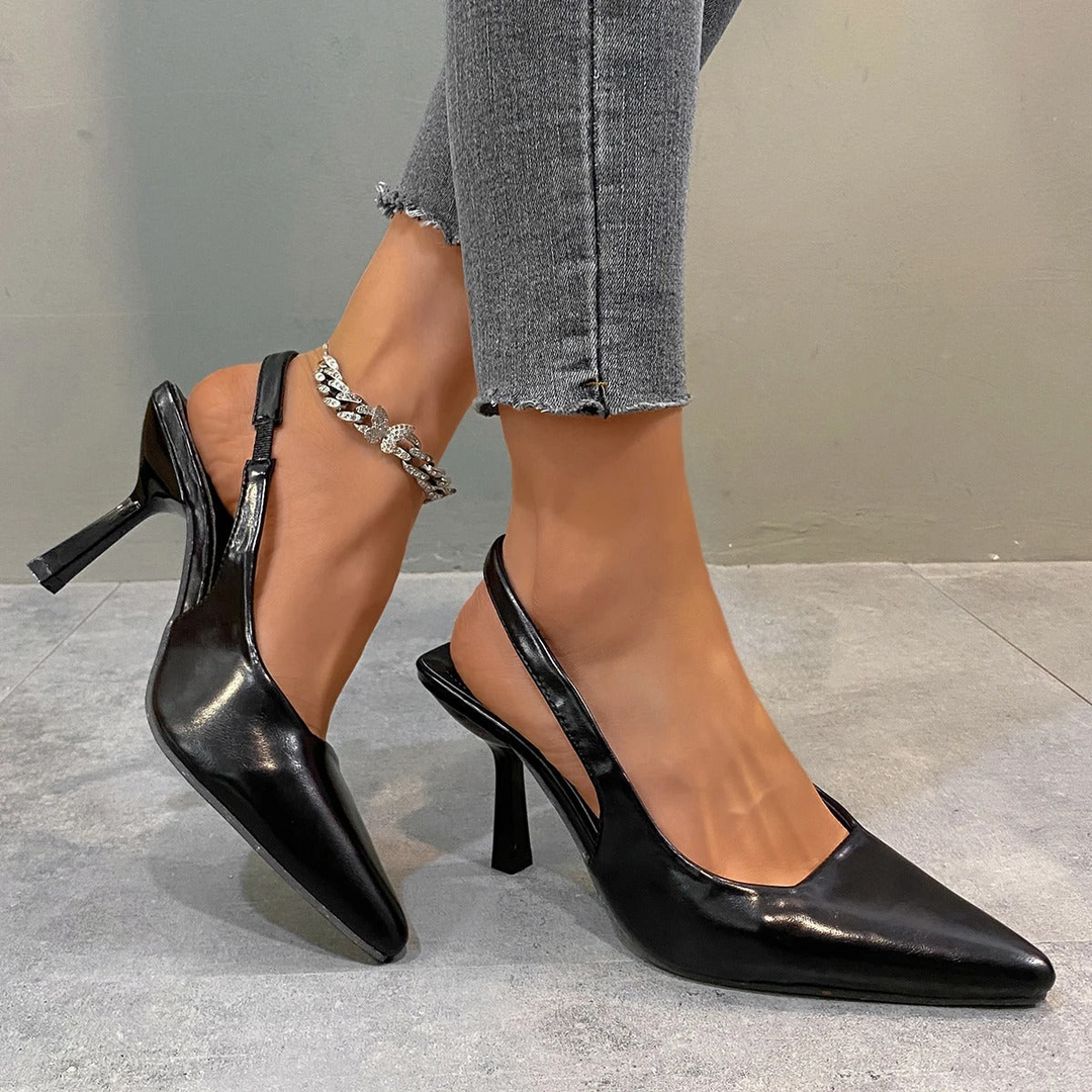 Drune | Damen Schwarze Kitten Heels Elegant