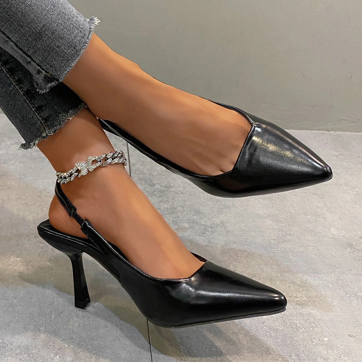 Drune | Damen Schwarze Kitten Heels Elegant
