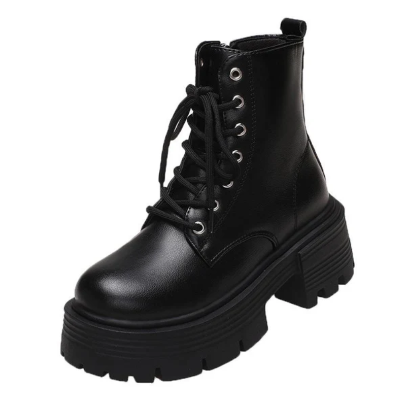 Drune | Damen Plateau Stiefel Schwarz