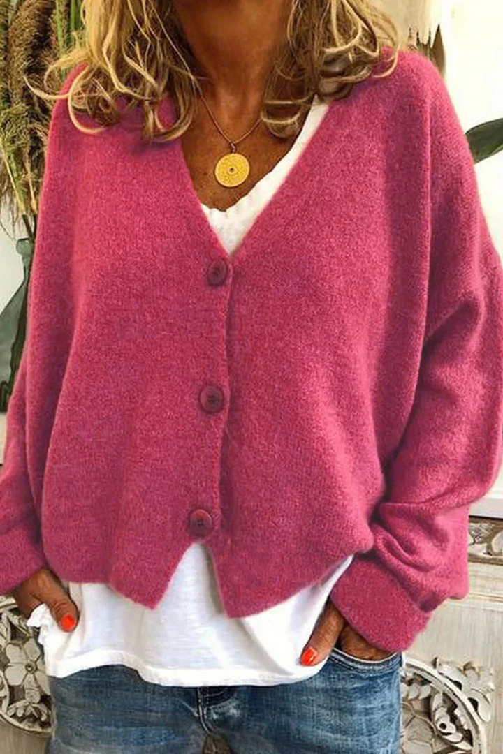 Drune | Damen Strickjacke Kurz Rot