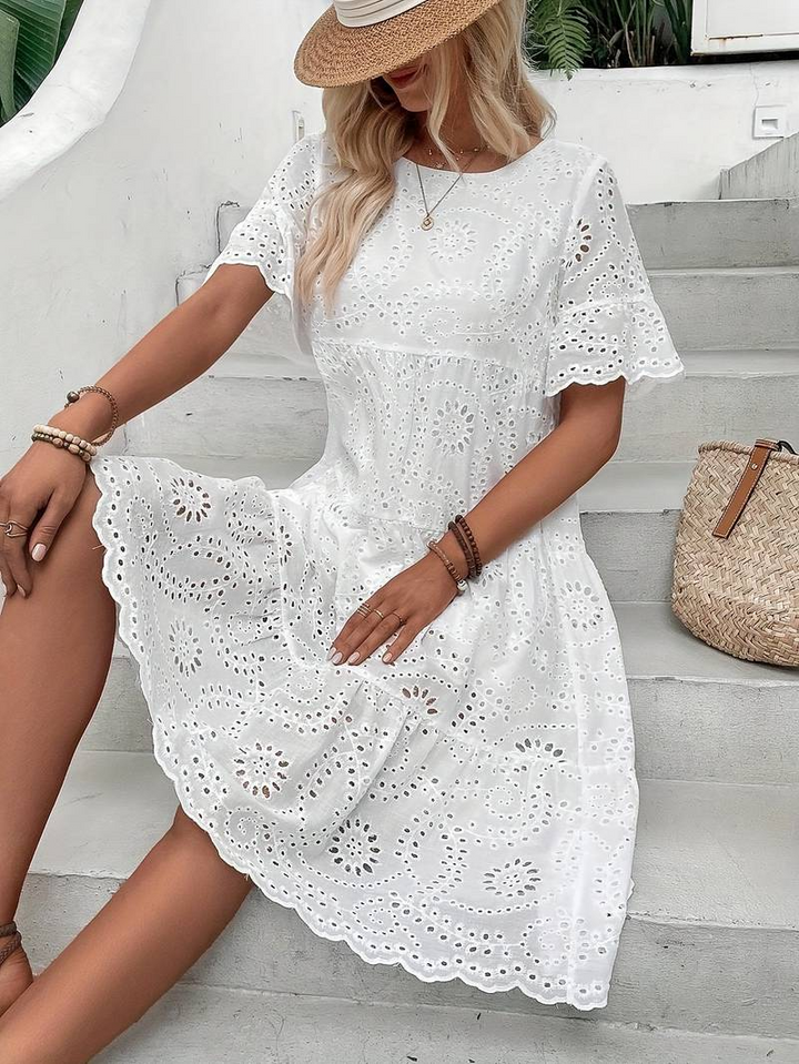 Drune | Weiß Sommerkleid Midi