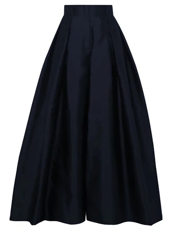 Drune | Lockere Hose mit Hoher Taille Weitem Bein und Plissee Taschen