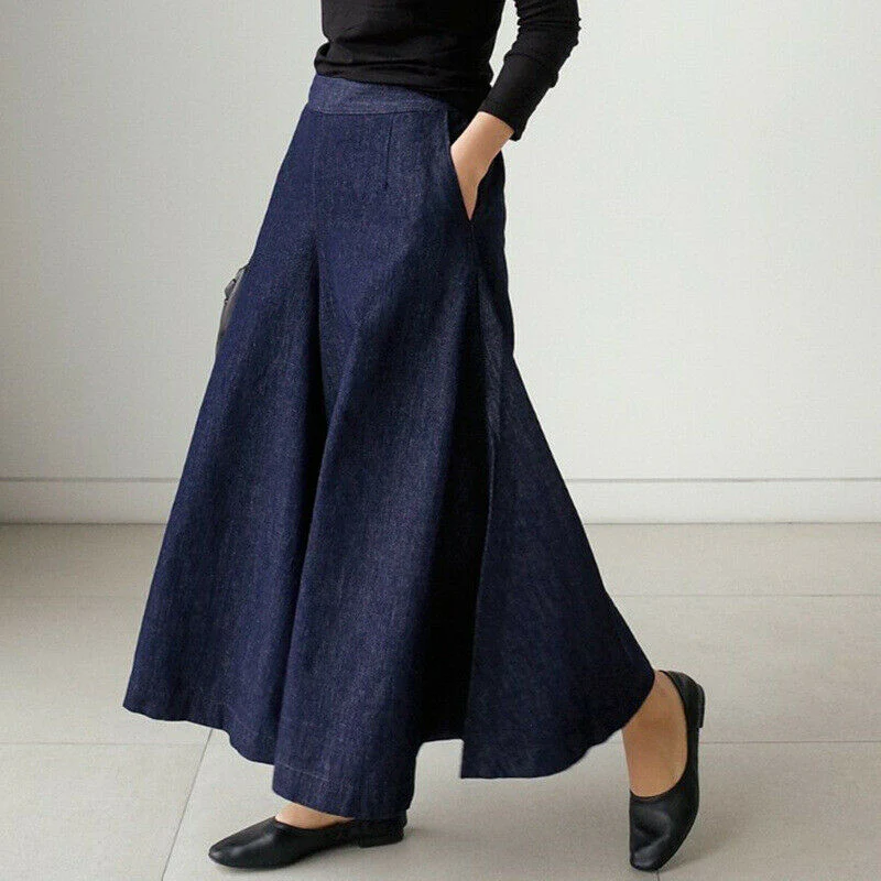 Drune | Damen Bequeme Weite Hosen Stilvoll
