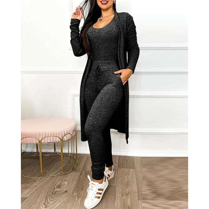 Drune | Damen 3 Teiliges Loungewear Satz mit Jacke