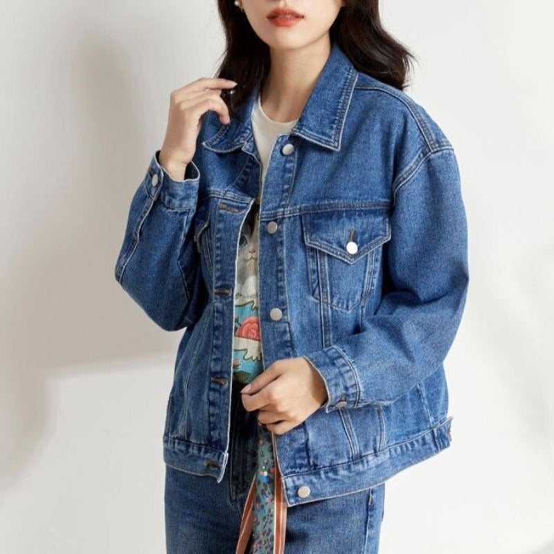 Drune | Damen Jeansjacke mit aufgesetzten Taschen