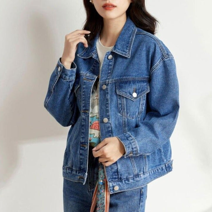 Drune | Damen Jeansjacke mit aufgesetzten Taschen