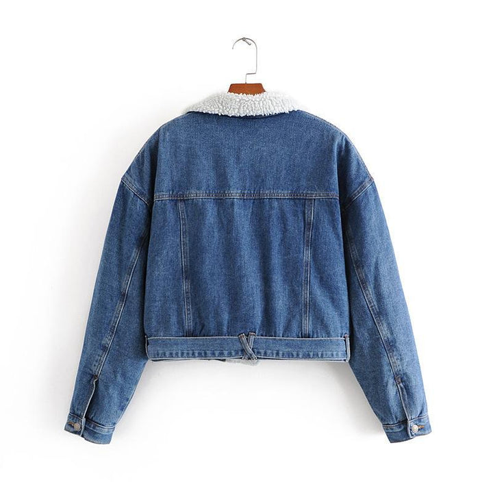 Drune | Damen Jeansjacke mit Schaffell