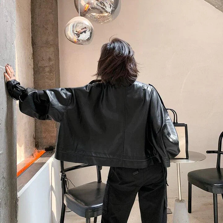 Drune | Damen Lederjacke Mit Box Cut