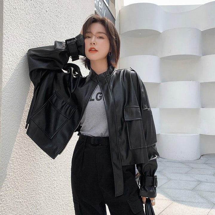 Drune | Damen Lederjacke Mit Box Cut