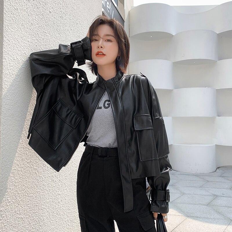 Drune | Damen-Lederjacke mit Box-Cut