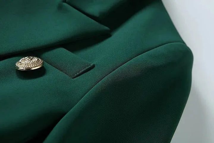 Drune | Dunkelgrüner Blazer Damen - Lässig - Einfarbig