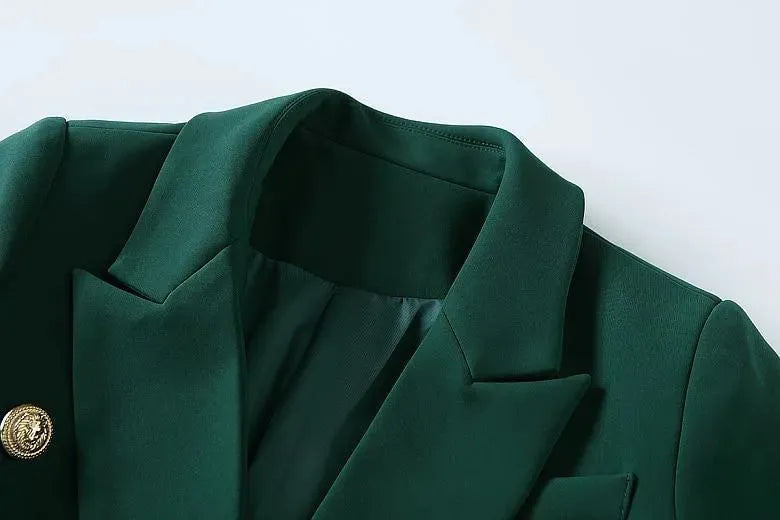 Drune | Dunkelgrüner Blazer Damen - Lässig - Einfarbig