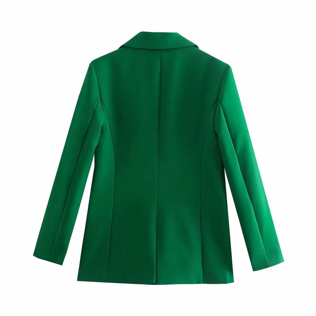 Drune | Dunkelgrüner Blazer Damen - Lässig - Einfarbig