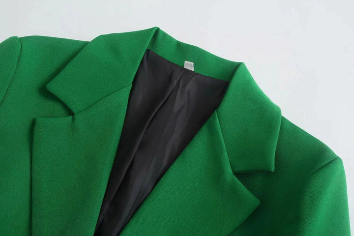 Drune | Dunkelgrüner Blazer Damen - Lässig - Einfarbig