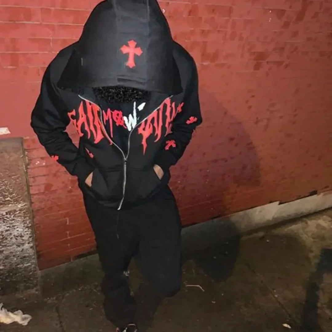 Drune | Strass-Reißverschlussjacke