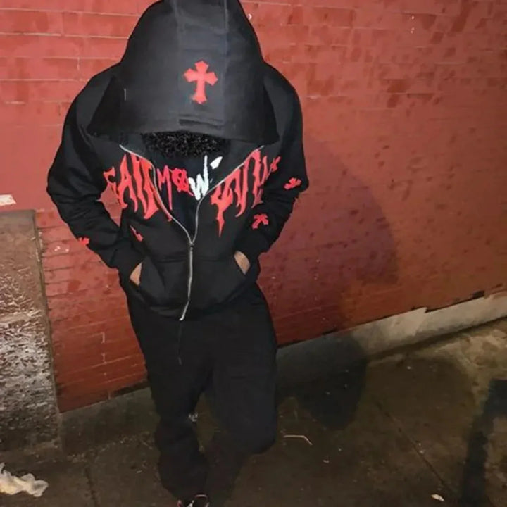 Drune | Strass-Reißverschlussjacke