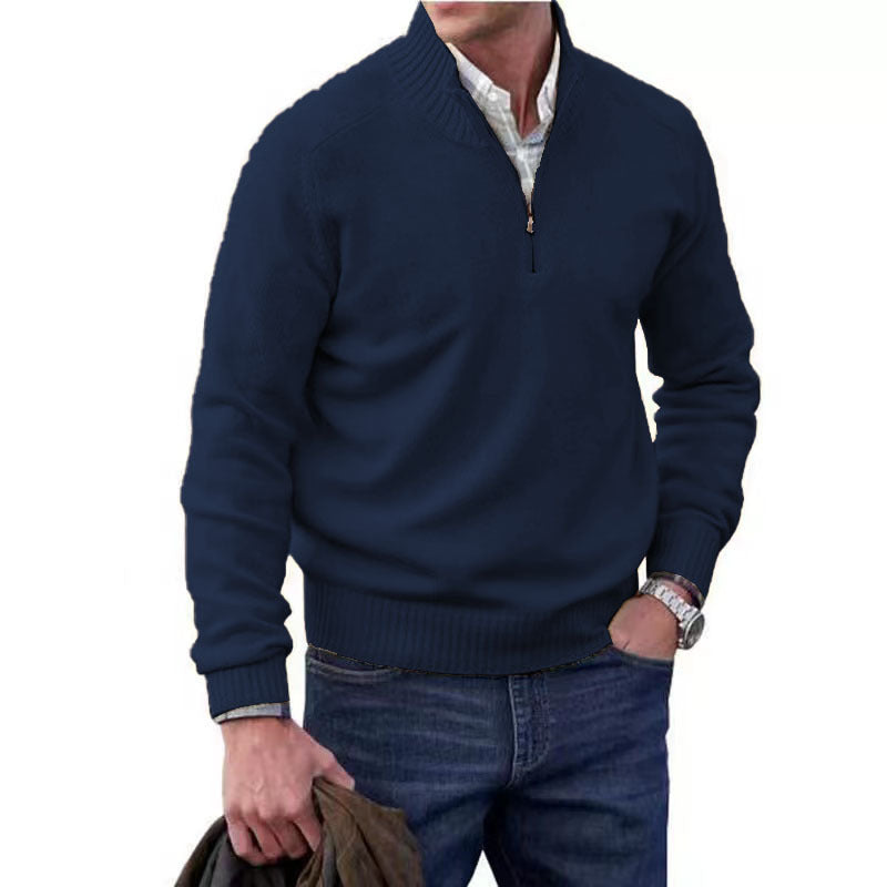 Drune | Pullover Mit Viertelreißverschluss Gerippter Kragen
