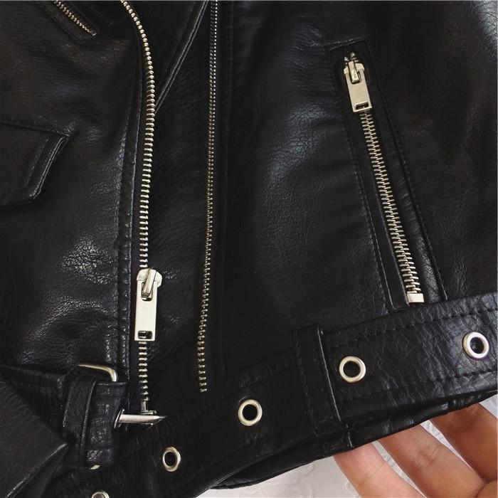 Drune - Coole PU-Lederjacke mit Nieten-Gürtel