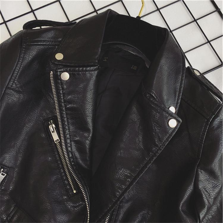 Drune - Coole PU-Lederjacke mit Nieten-Gürtel
