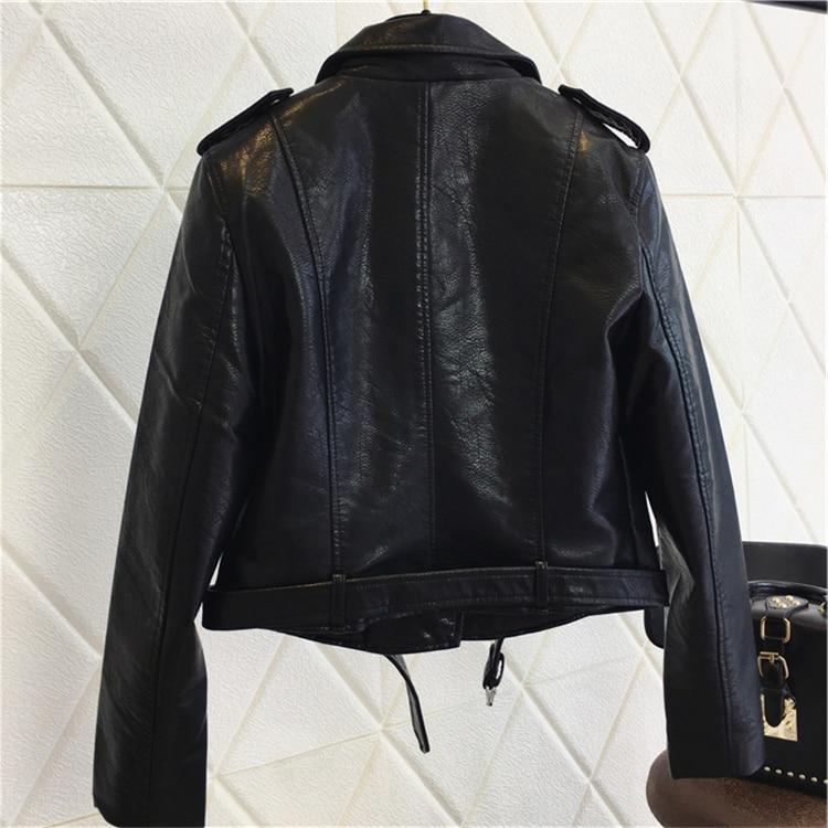 Drune - Coole PU-Lederjacke mit Nieten-Gürtel