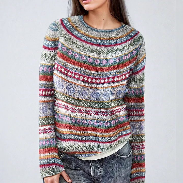 Drune | bunter gestreifter strickpullover