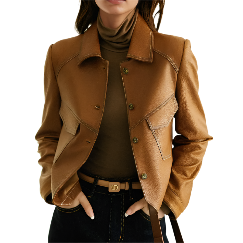 Drune | Vintage Stil Damen Vegane Lederjacke