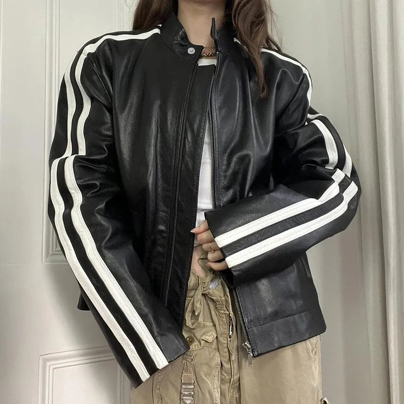 Drune | PU-Lederjacke im Locomotiv-Stil