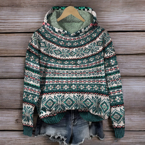 Drune | Isländischer Gestrickter Kapuzenpullover für Den Winter
