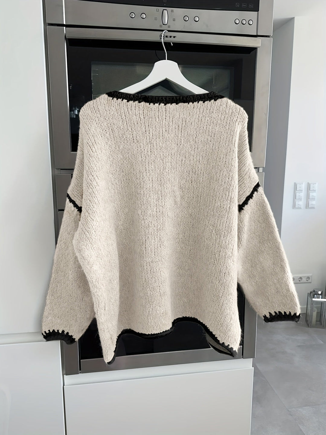 Drune | Lockere Strickpullover Weich und Gemütlich Einzigartige Häkel-details
