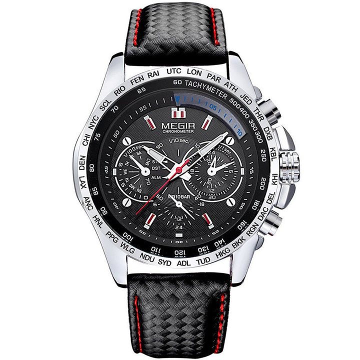 Drune | Herren-Quartz-Uhr mit Lederarmband - Kostenloser Versand