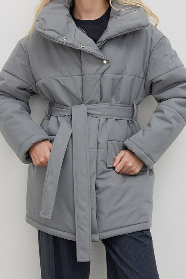 Drune | Baumwolle Krawatten Taille Puffer Jacke