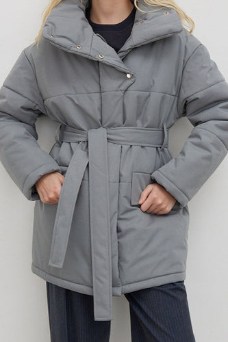 Drune | Baumwolle Krawatten Taille Puffer Jacke