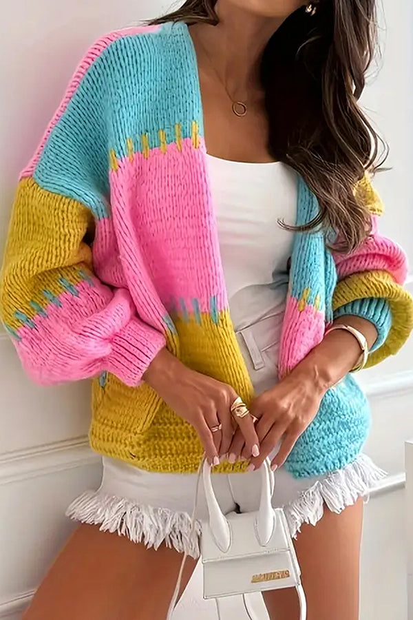 Drune | Cozy cardigan with contrasting seams