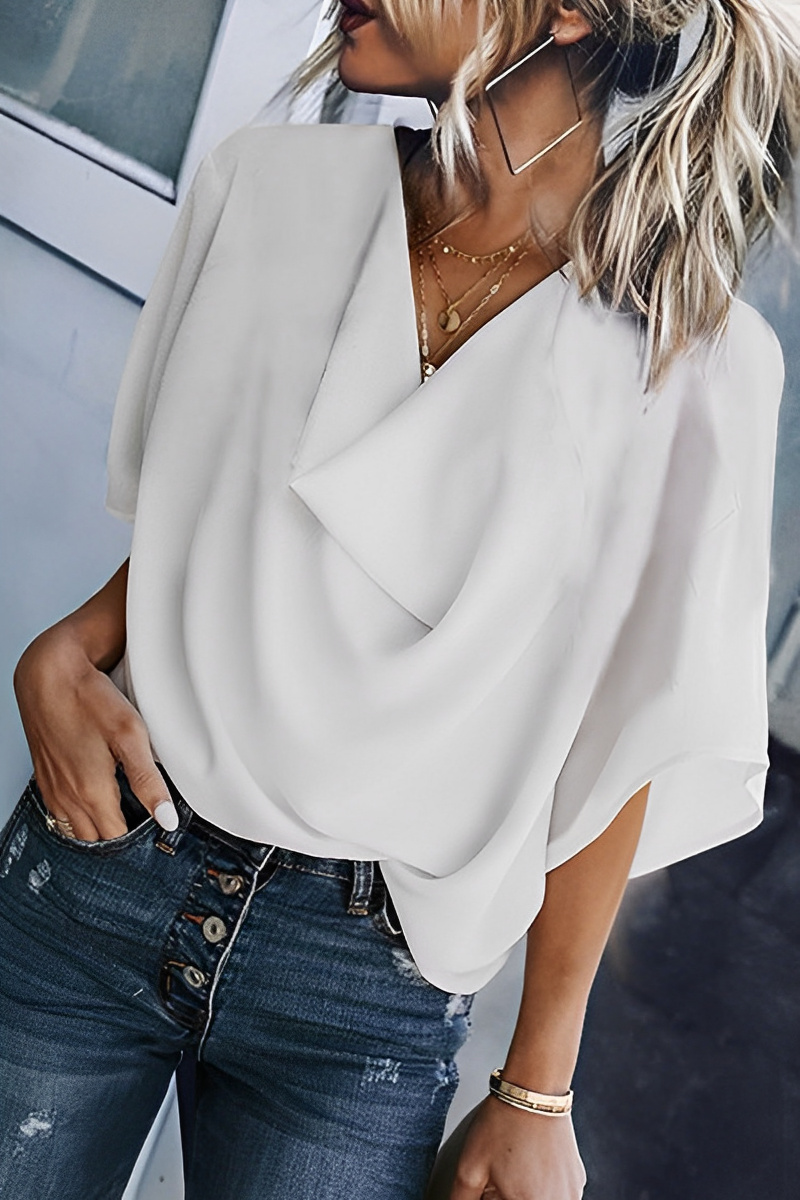Drune | Damen Sommer Chiffon Bluse