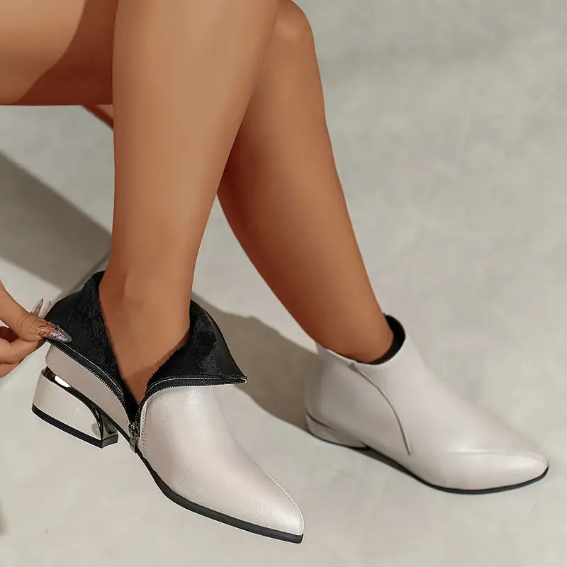 Drune | Damen Chunky Niedrige Absatz Stiefeletten