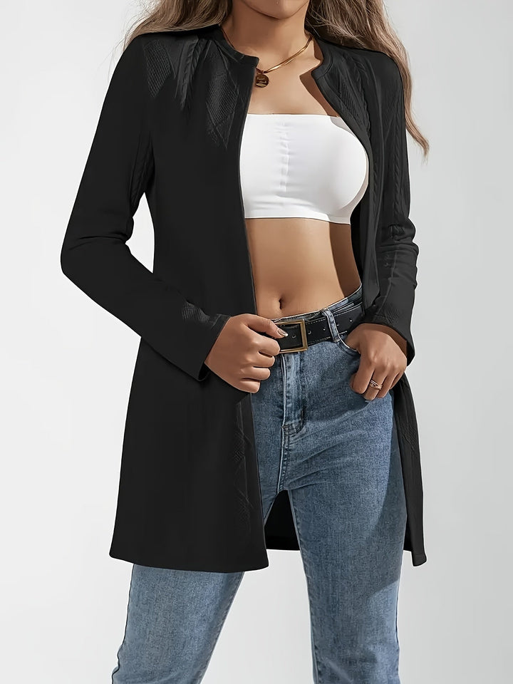 Drune | Chic weiße strukturierte offene Jacke für einen eleganten Stil