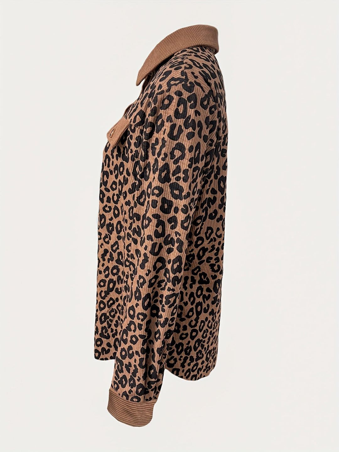 Drune | Leopardenmuster Langhe Hemdbluse Polyester Stilvoll und Trendy