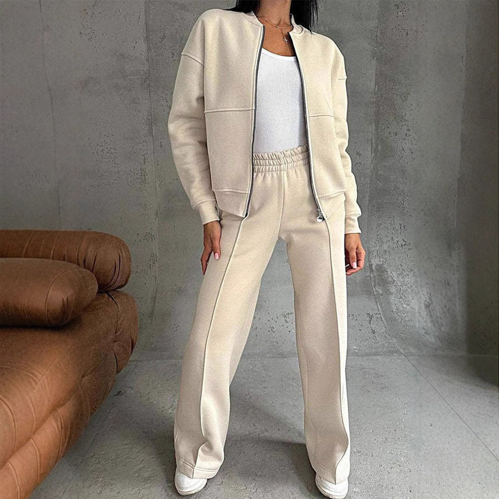 Drune | Zweiteiliges Set mit Reißverschlussjacke und weitem Bein in Sportstyle