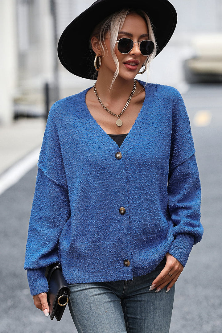 Drune | Knopfleiste Cardigan mit fallen Schultern