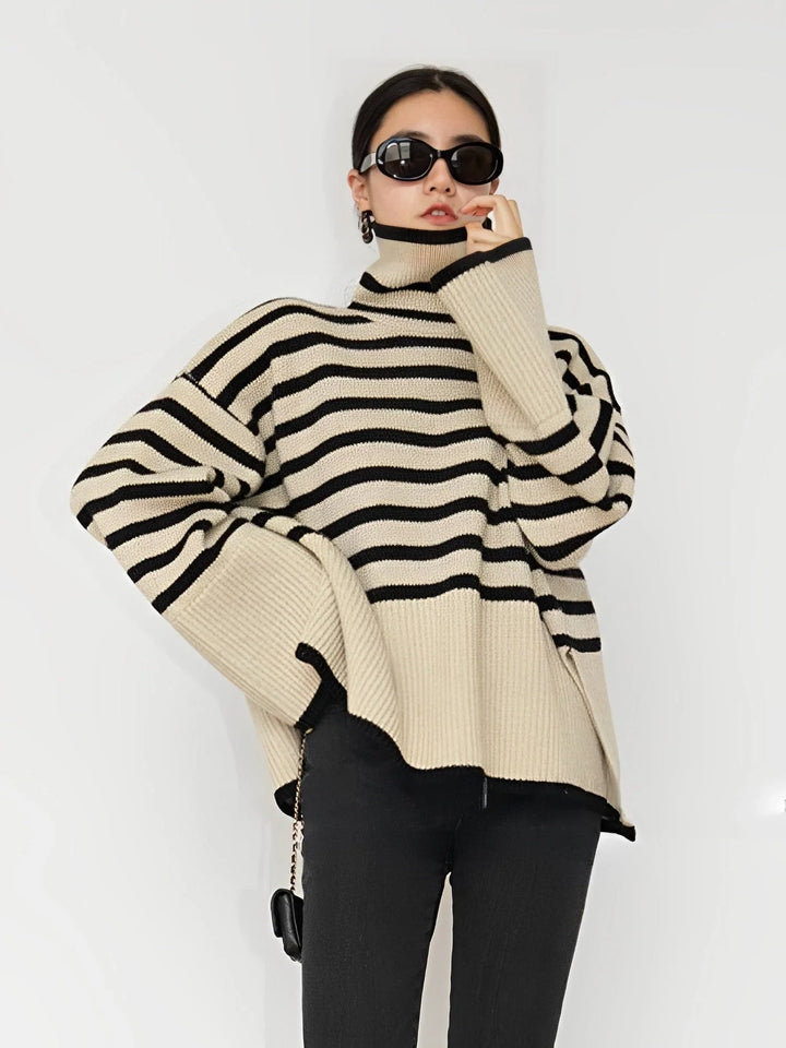 Drune | Oversize-Rollkragenpullover aus Baumwoll für Damen - Perfekt für Freizeit-Tage