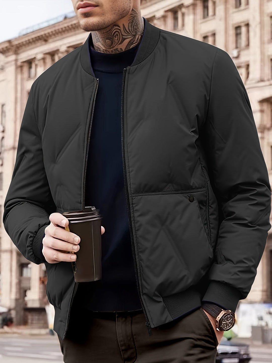 Drune | warme Winterjacke mit Fleece-Futter und Taschen für Männer - Perfekt für Outdoor-Aktivitäten