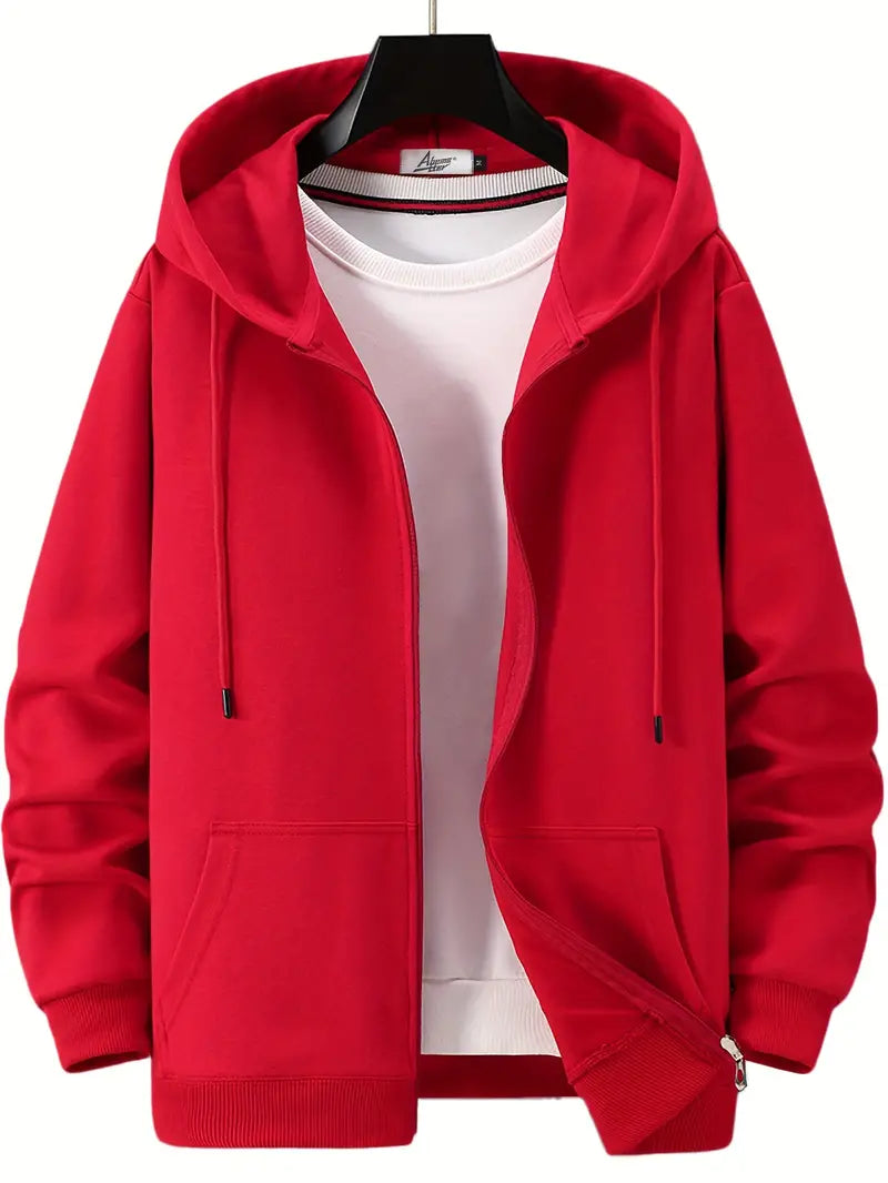 Drune | Lässiger Herbst Full Zip Hoodie mit Kordelzug für Männer