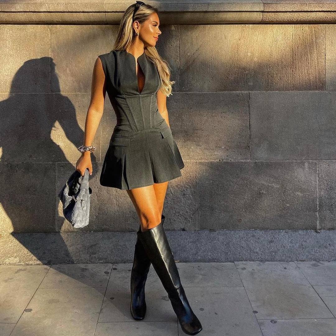 Drune | Plissiertes Mini Kleid