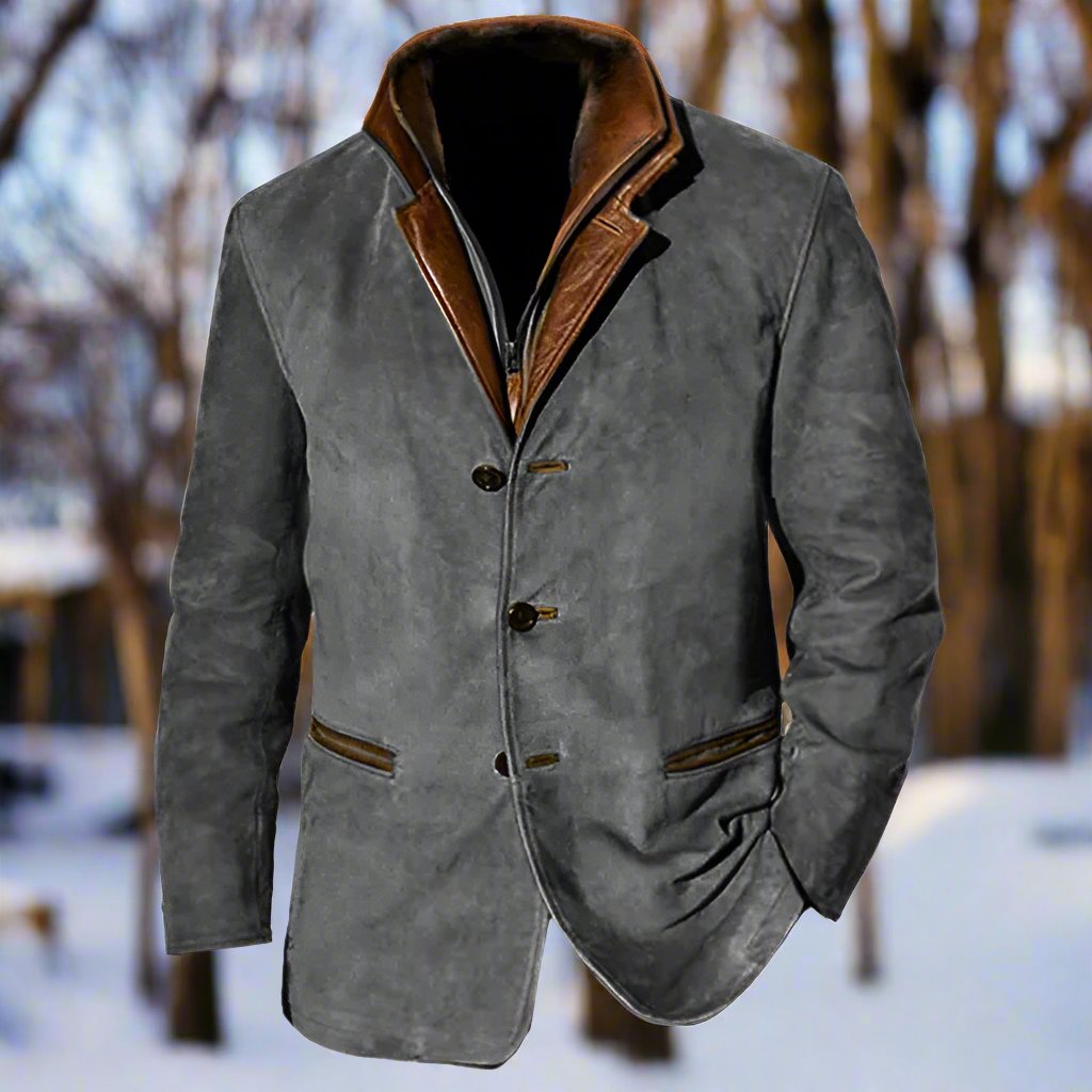 Drune | Wildlederlook Mit Lederdetails Strukturierte Passform Knopfverschluss