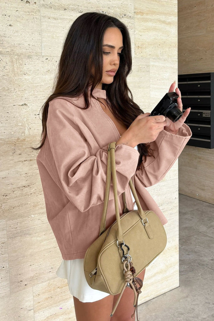 Drune | Kragen Wildleder Langarmjacke